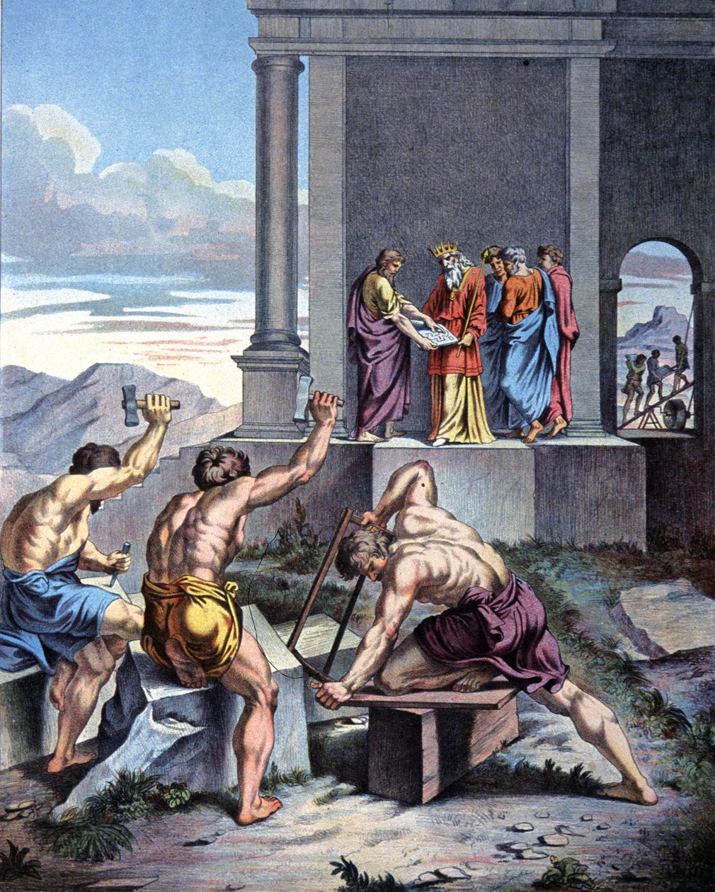 Opførelse af Salomons tempel af Raphael (1483 1520) (after)