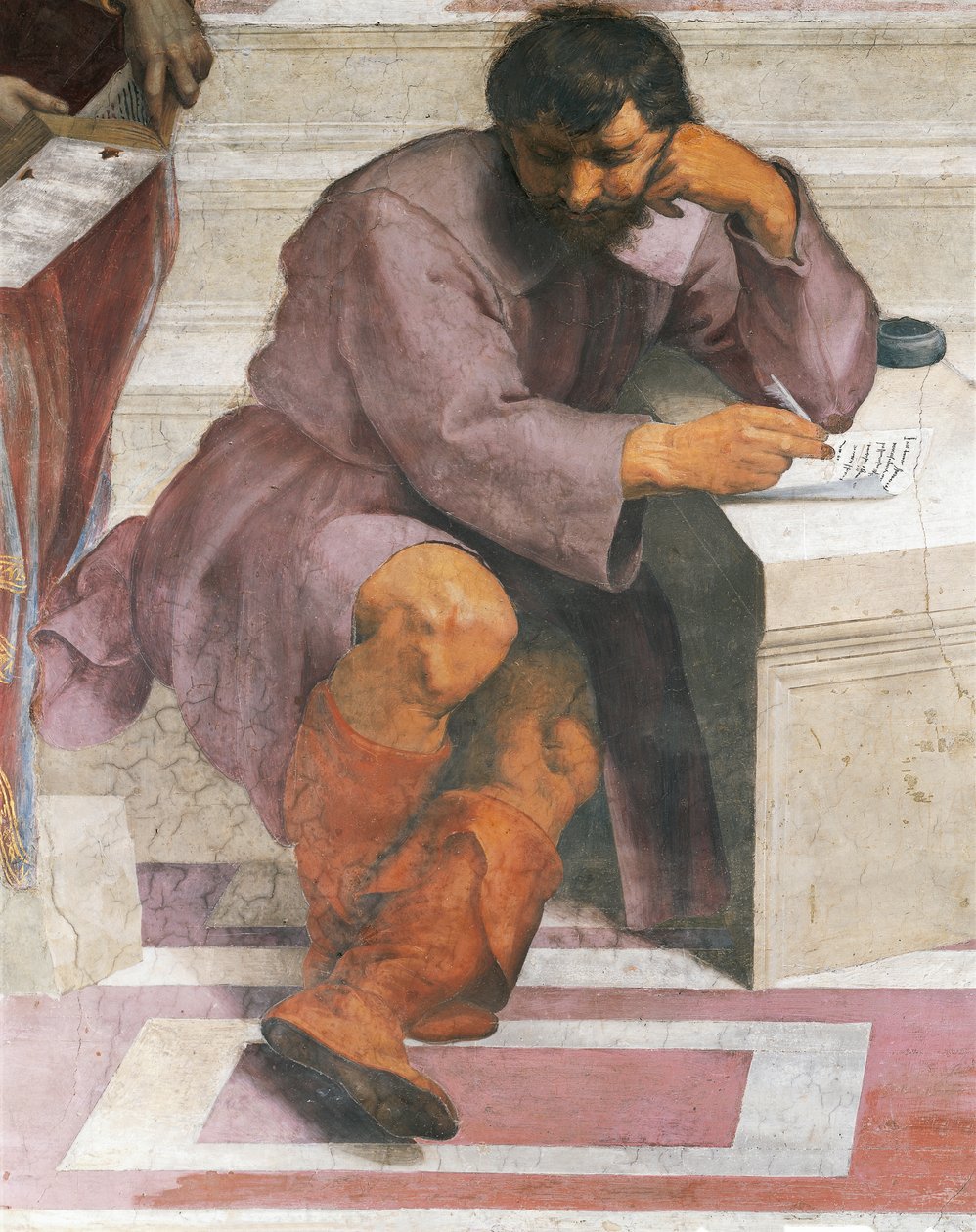Heraklit, detalje fra Skolen i Athen af Raphael
