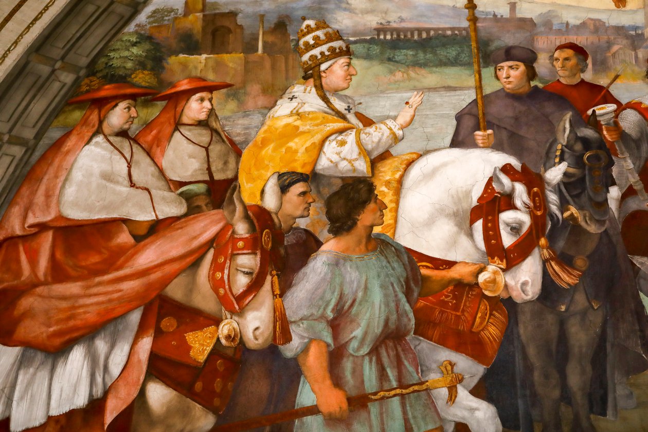 Møde mellem St. Leo den Store og Attila. 1511-1514 (fresko) af Raphael