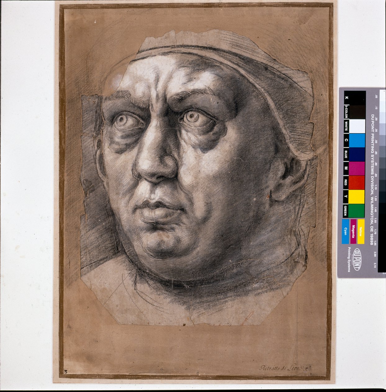Pave Leo X (sort kridt på papir) af Raphael (1483 1520)