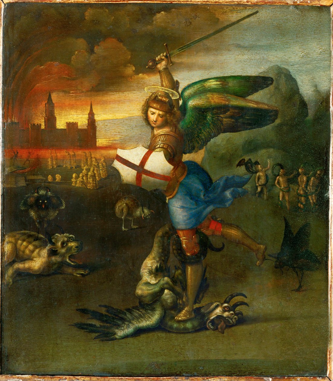 Sankt Michael. Malet til Guidobaldo Montefeltre, hertug af Urbino ... af Raphael (1483 1520)