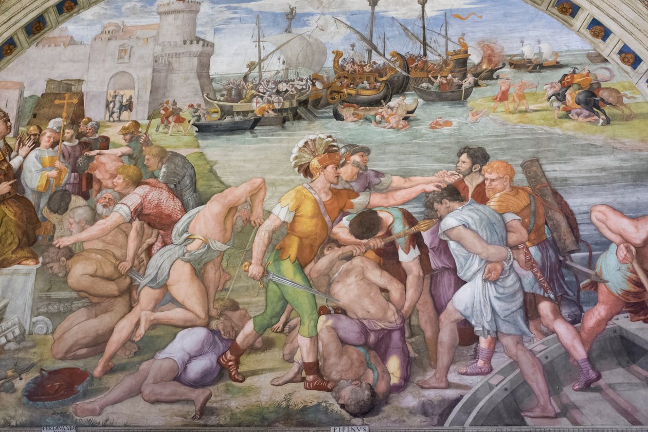 Slaget ved Ostia af Raphael (1483 1520)
