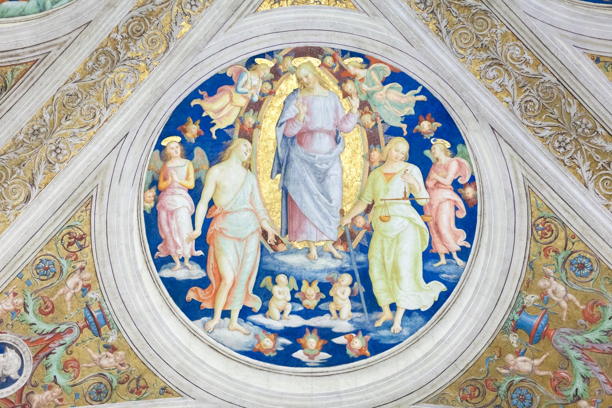 Kristus mellem barmhjertighed og retfærdighed af Raphael (1483 1520)