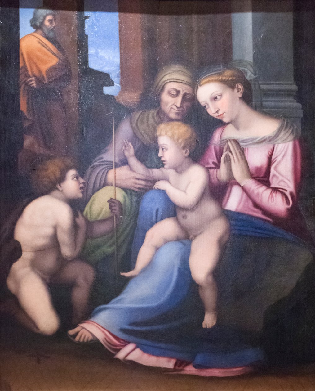 Hellig familie med Sankt Elisabeth og Sankt Johannes Døberen af Raphael (1483 1520)