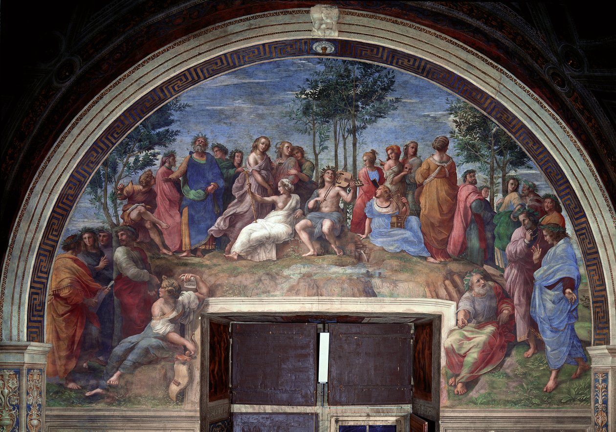 Parnassus, fra Stanza della Segnatura af Raphael (1483 1520)