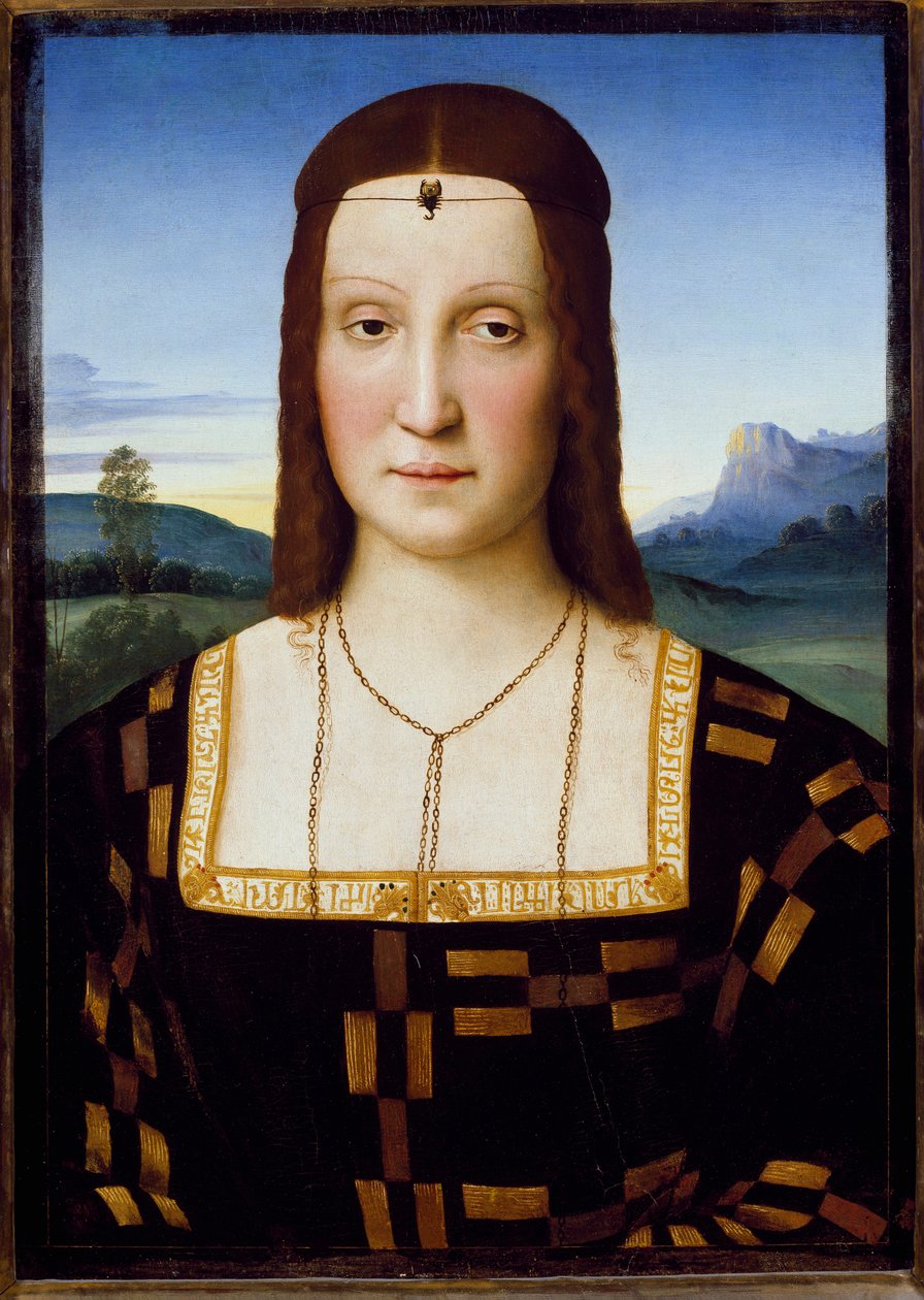 Portræt af Elisabetta Gonzaga, ca. 1504-1505 (olie på træ) af Raphael