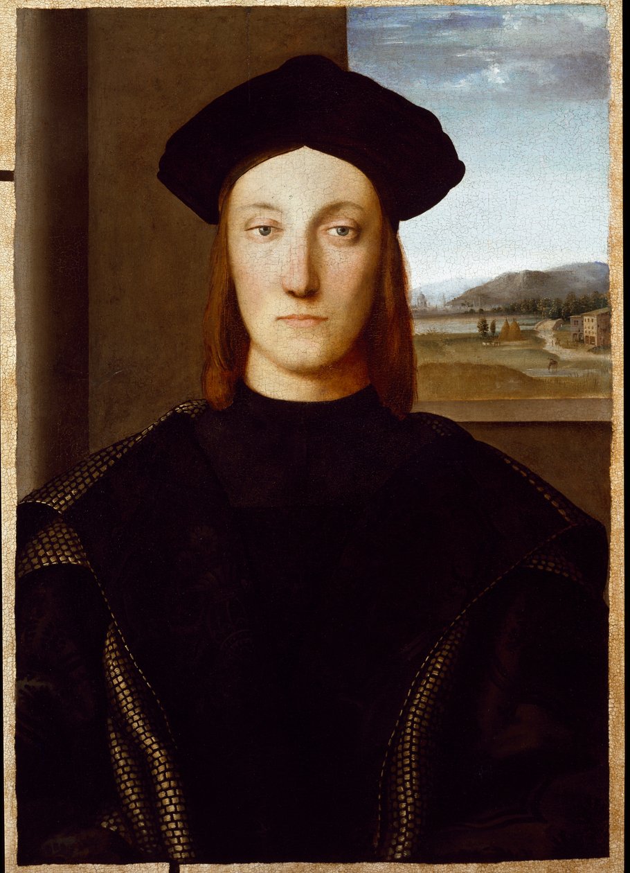 Portræt af Guidobaldo da Montefeltro, hertug af Urbino (olie på lærred) af Raphael