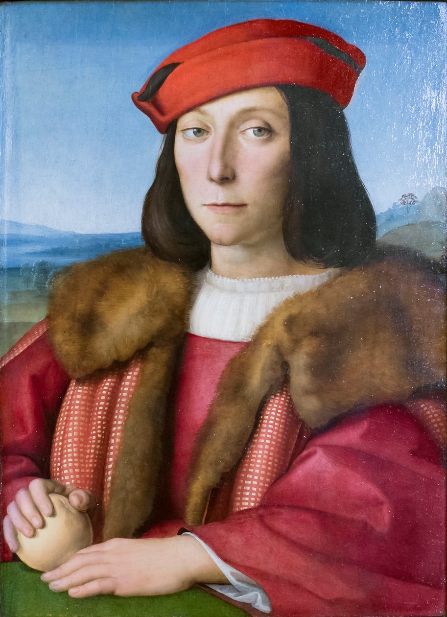 Portræt af ung mand med et æble, muligvis Francesco Maria della Rovere, omkring 1505 (maleri) af Raphael (1483 1520)