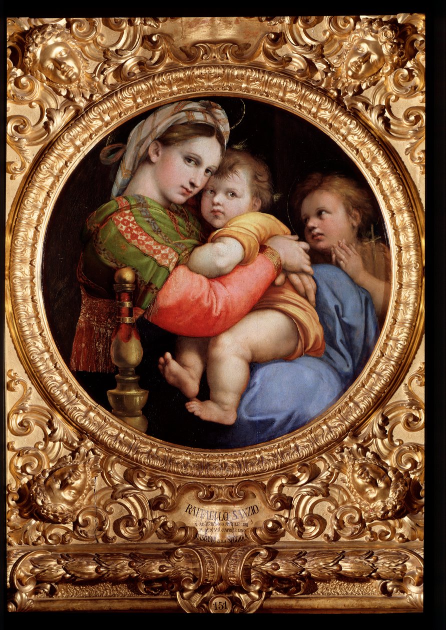 Stolens Madonna - olie på træ af Raphael
