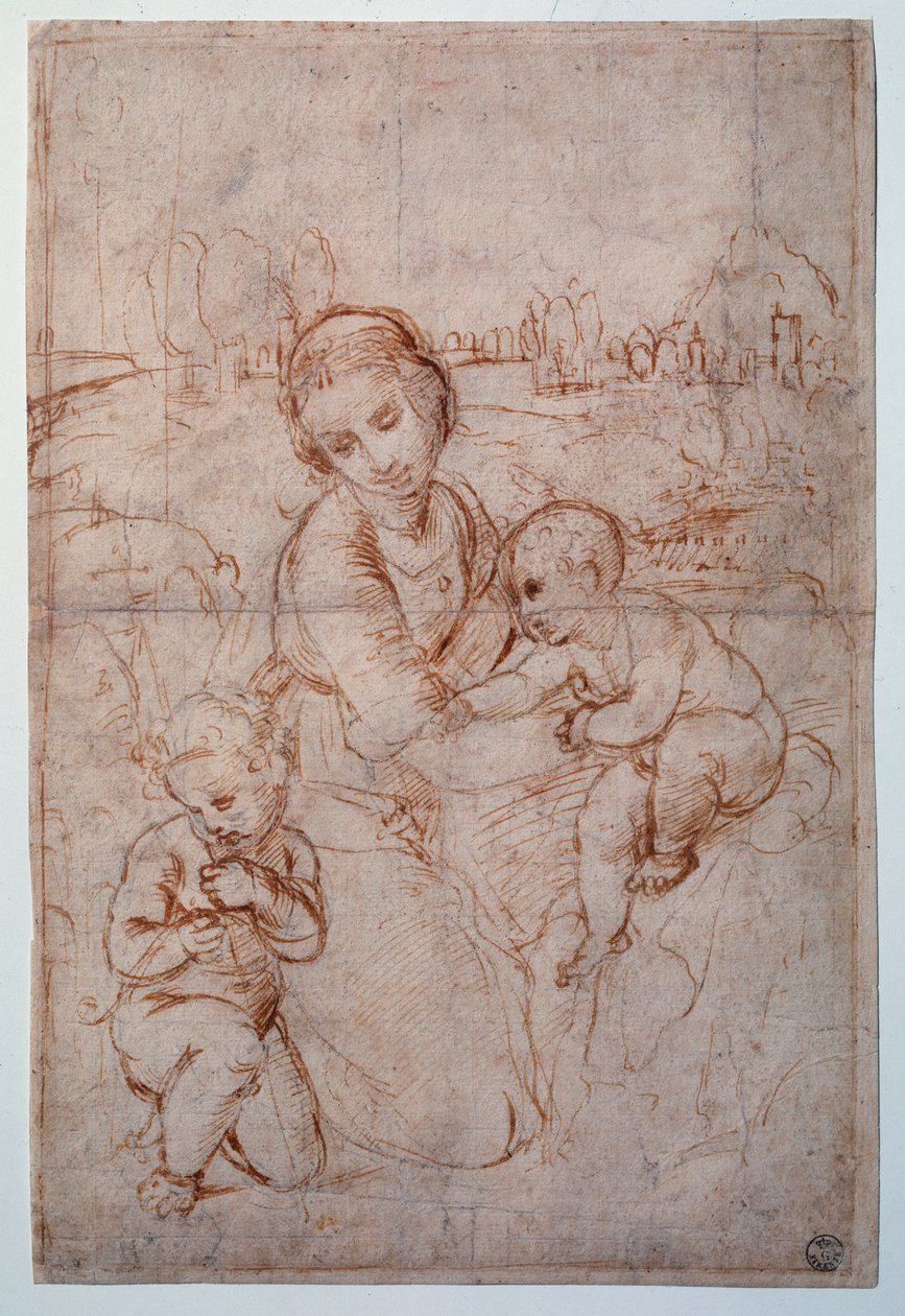 The Virgin of Prince Esterhazy Study - Tegning, c.1507-1508 af Raphael