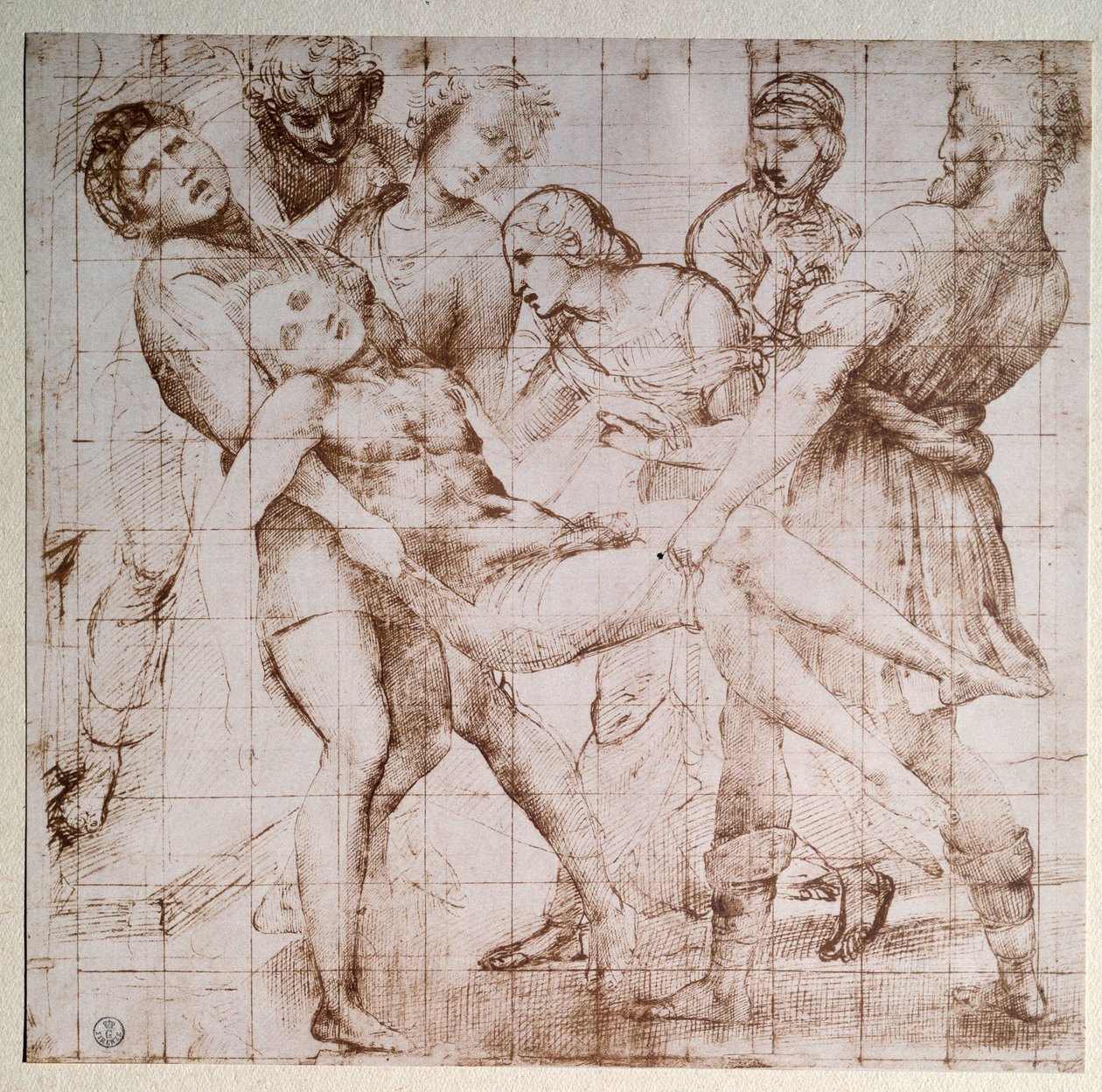 Studieafleveringen til altertavlen Baglioni - tegning, ca. 1507 af Raphael