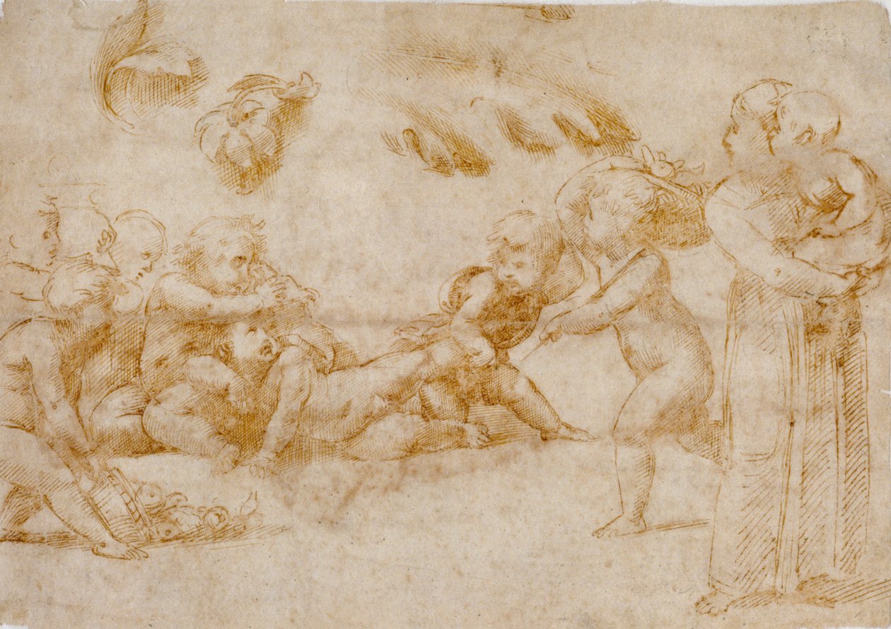 Amorini på spil, c1500-1520 af Raphael