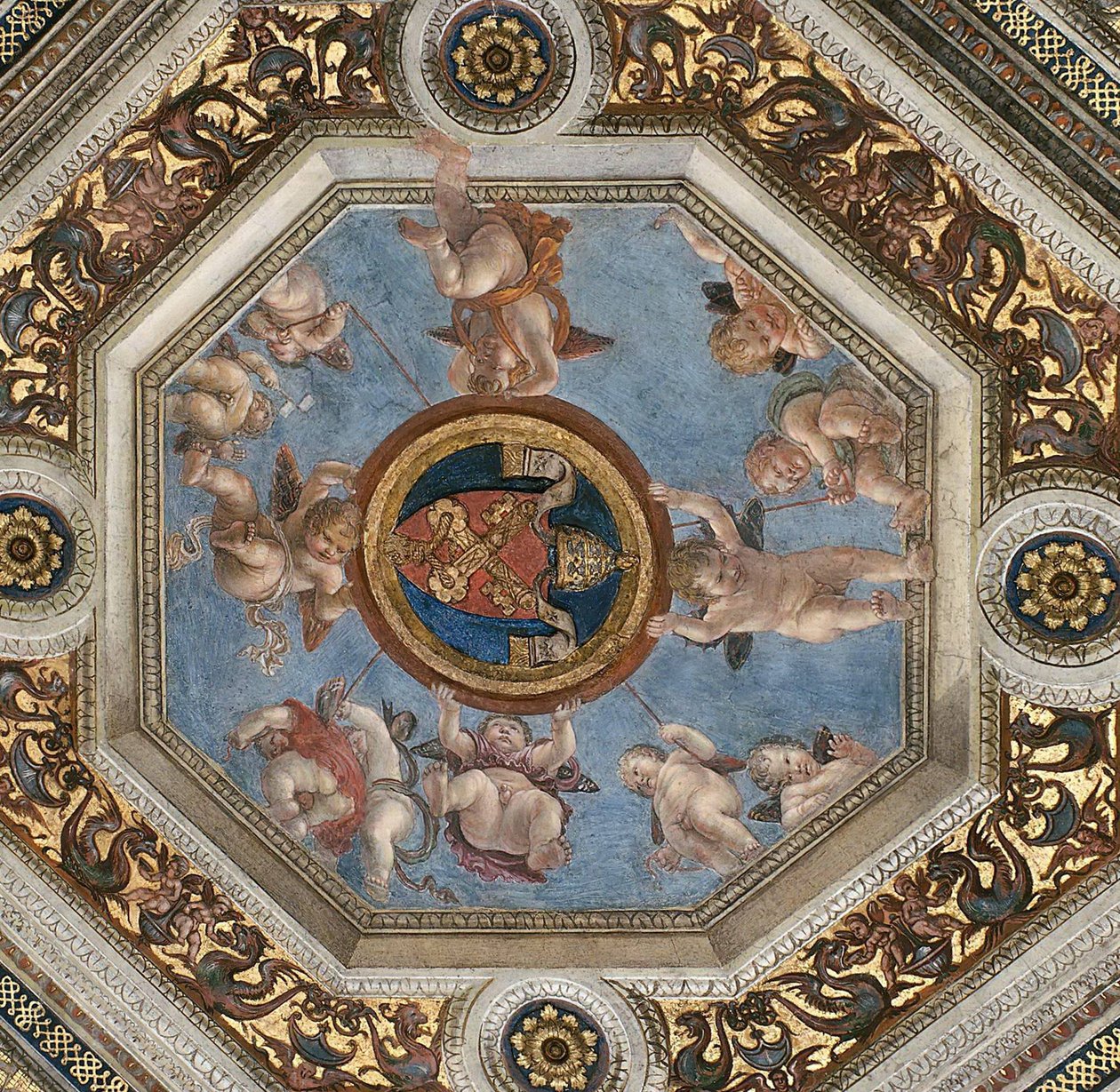 Loft. Fresco i Stanza della Segnatura, ca 1510-1511. af Raphael