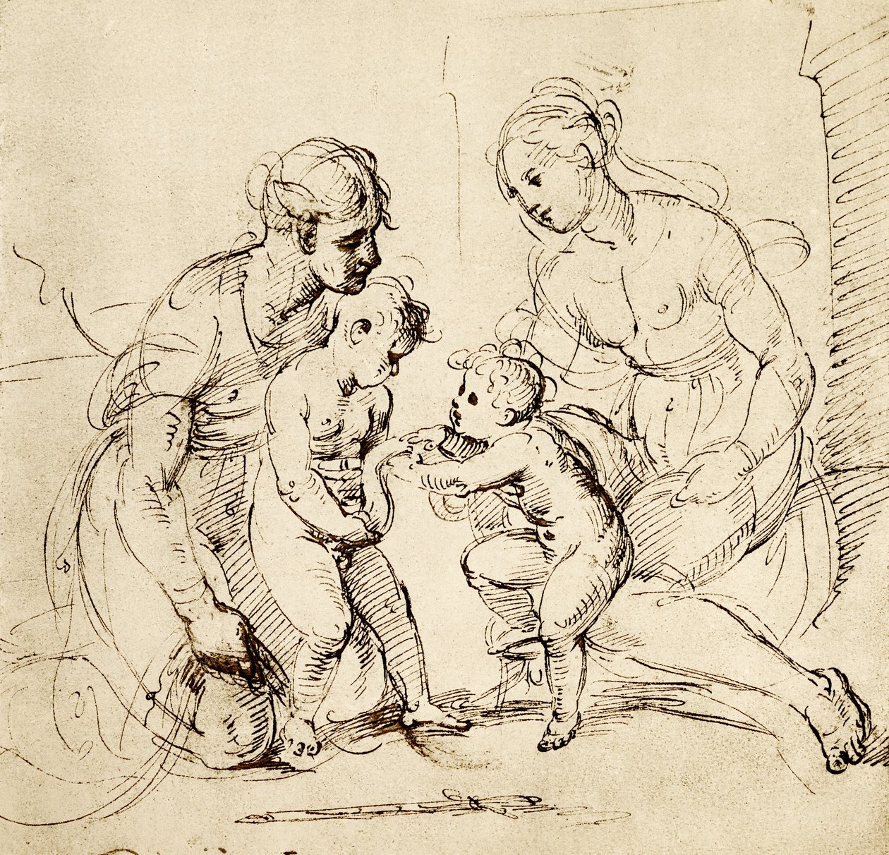 Design til den hellige familie fra Canigiani-huset i München af Raffaello Sanzio Raphael