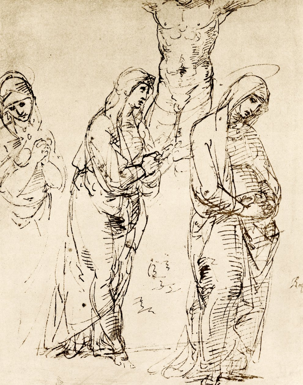 Design til Guds Moder under korset af Raffaello Sanzio Raphael