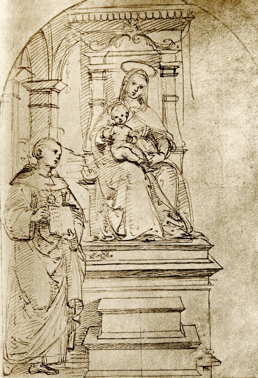 Tronede Madonna af Raffaello Sanzio Raphael