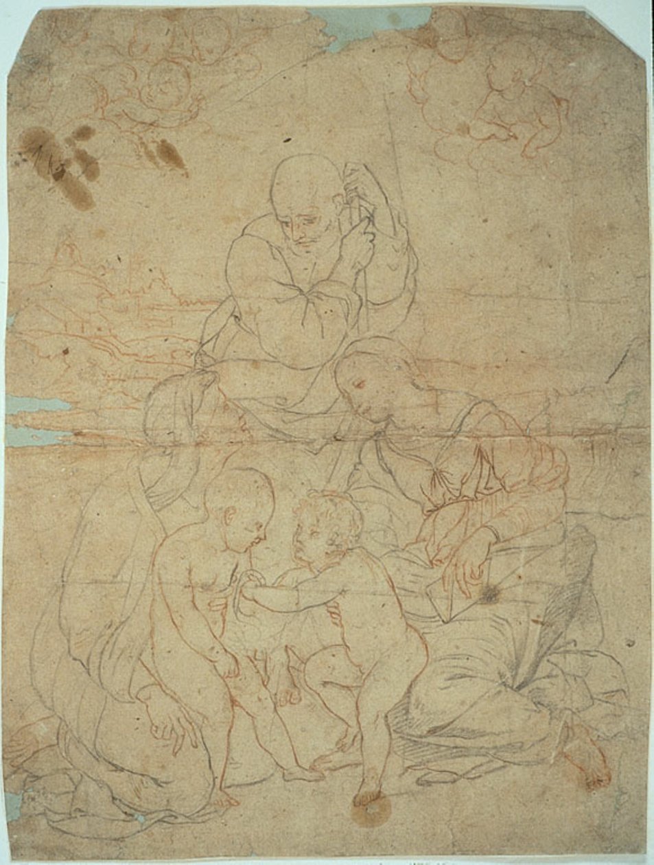 Hellig familie med Saint Elizabeth og spædbarnet Johannes Døberen af Raphael