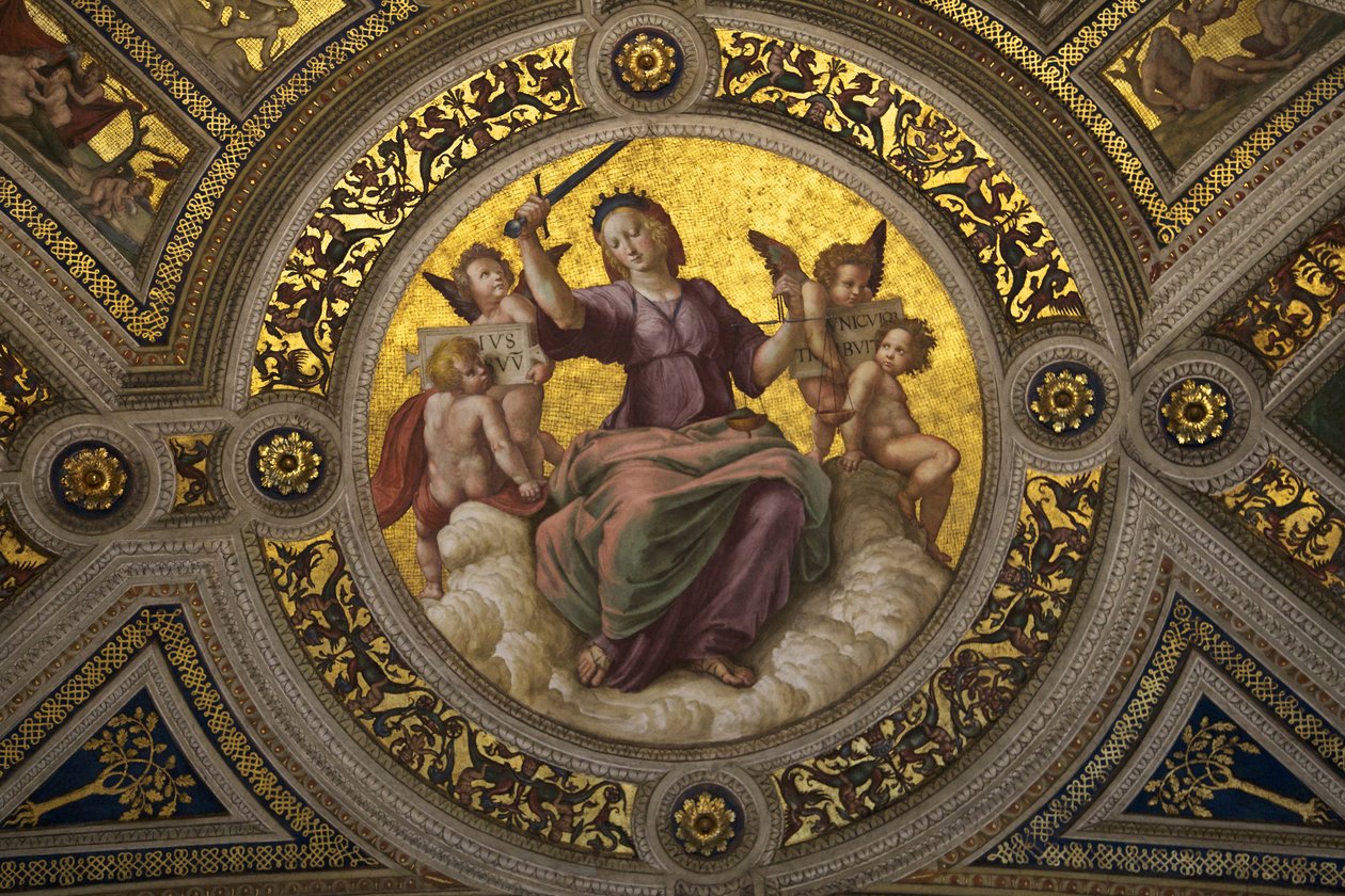 Lady Justice Fresh i Stanza della Segnatura af Raffaello Sanzio Raphael