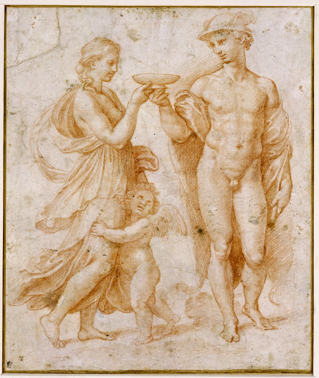 Mercury tilbyder udødelighedens bæger til Psyche af Raphael