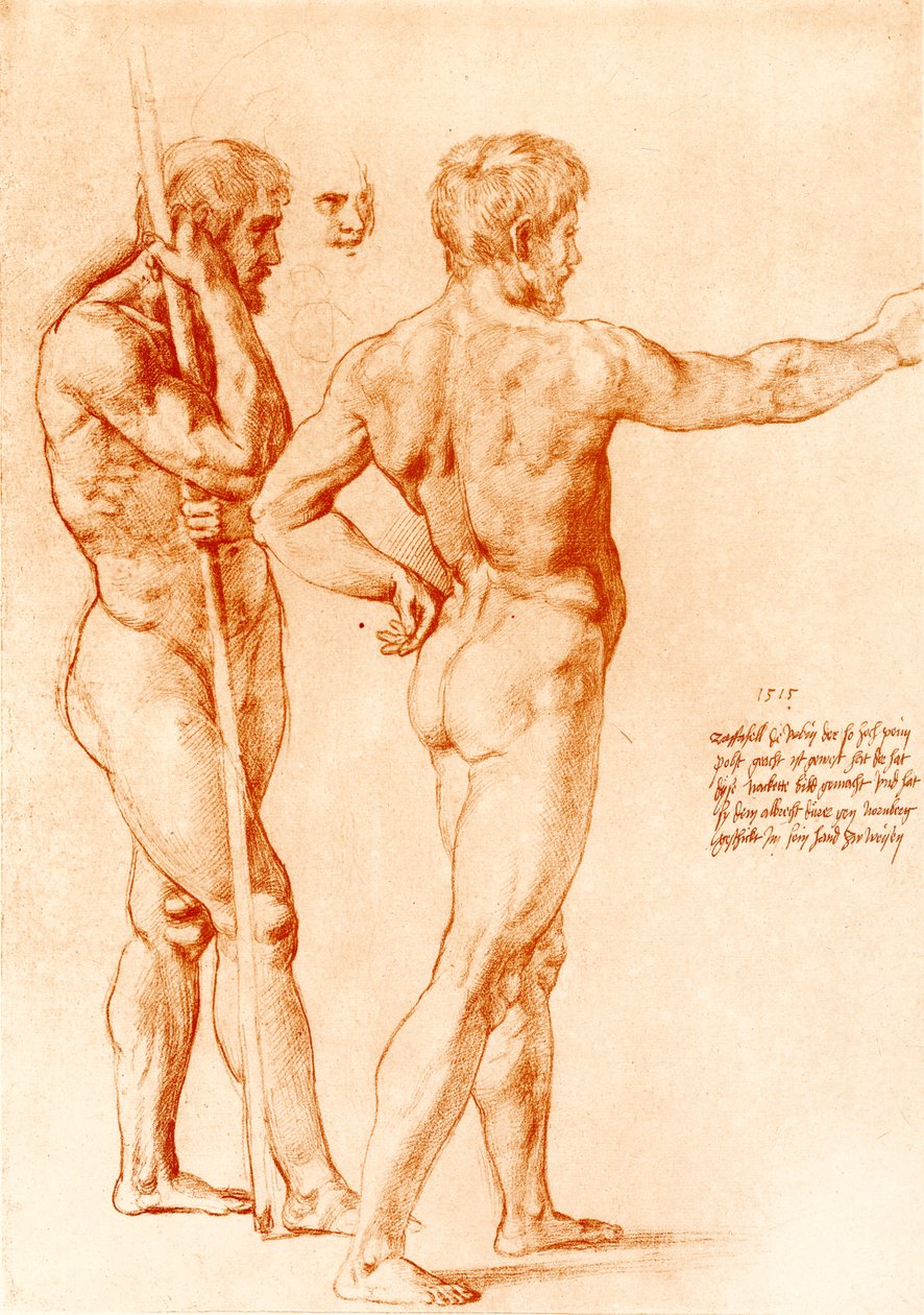 Nøgenstudie af to krigere af Raffaello Sanzio Raphael