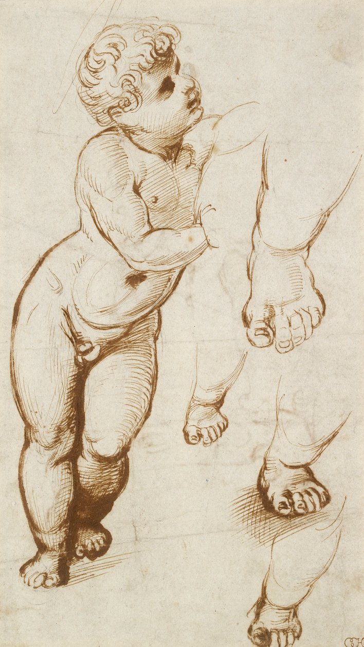 Recto: The Infant Christ and Other Studies, 1500-1520 af Raphael