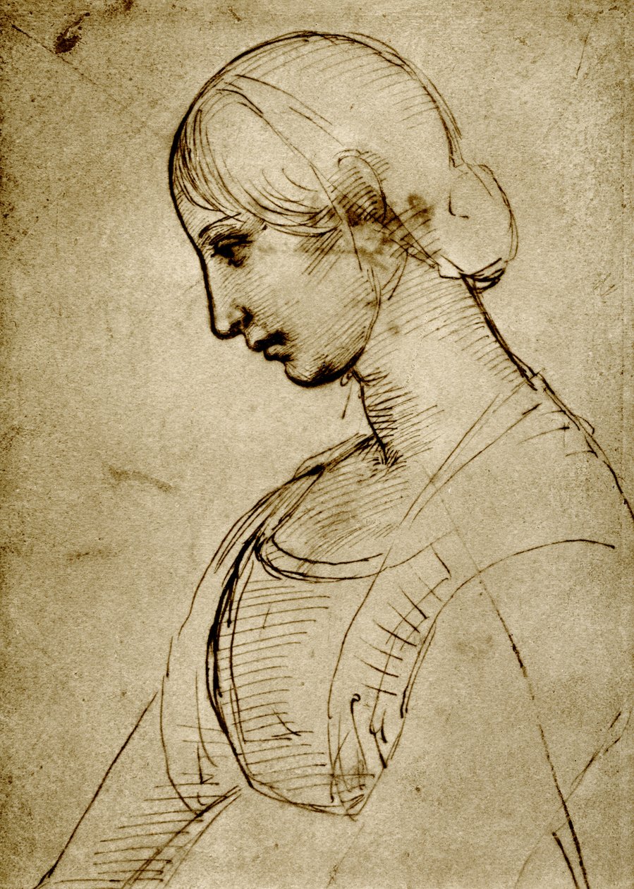 Studie af en madonna af Raffaello Sanzio Raphael