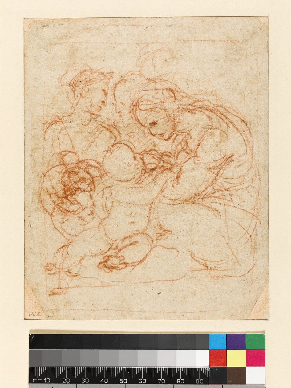 Den hellige familie, ca. 1510-12 (kridt på papir) af Raffaello Sanzio Raphael
