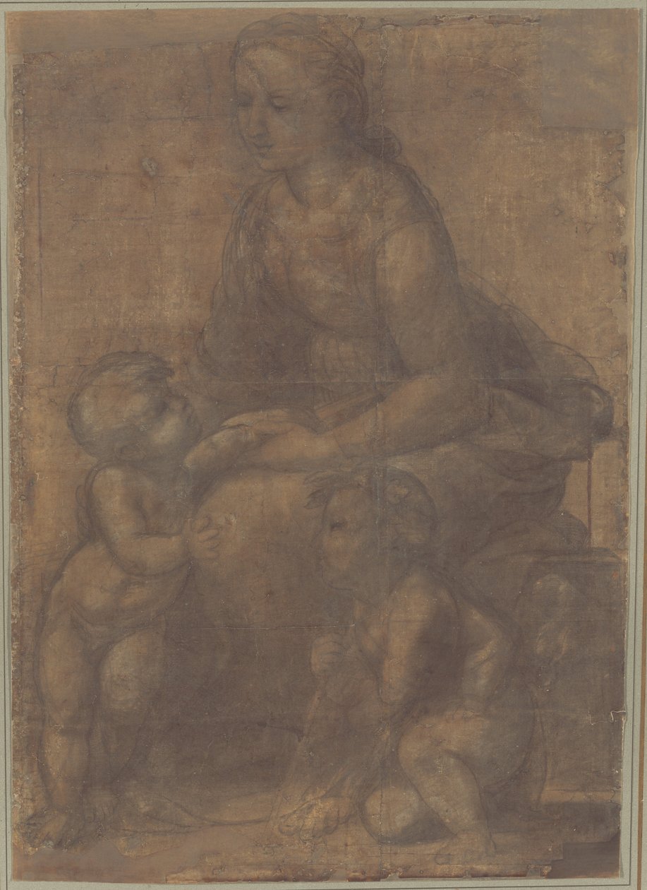 Madonnaen og barnet med Johannes Døberen af Raphael