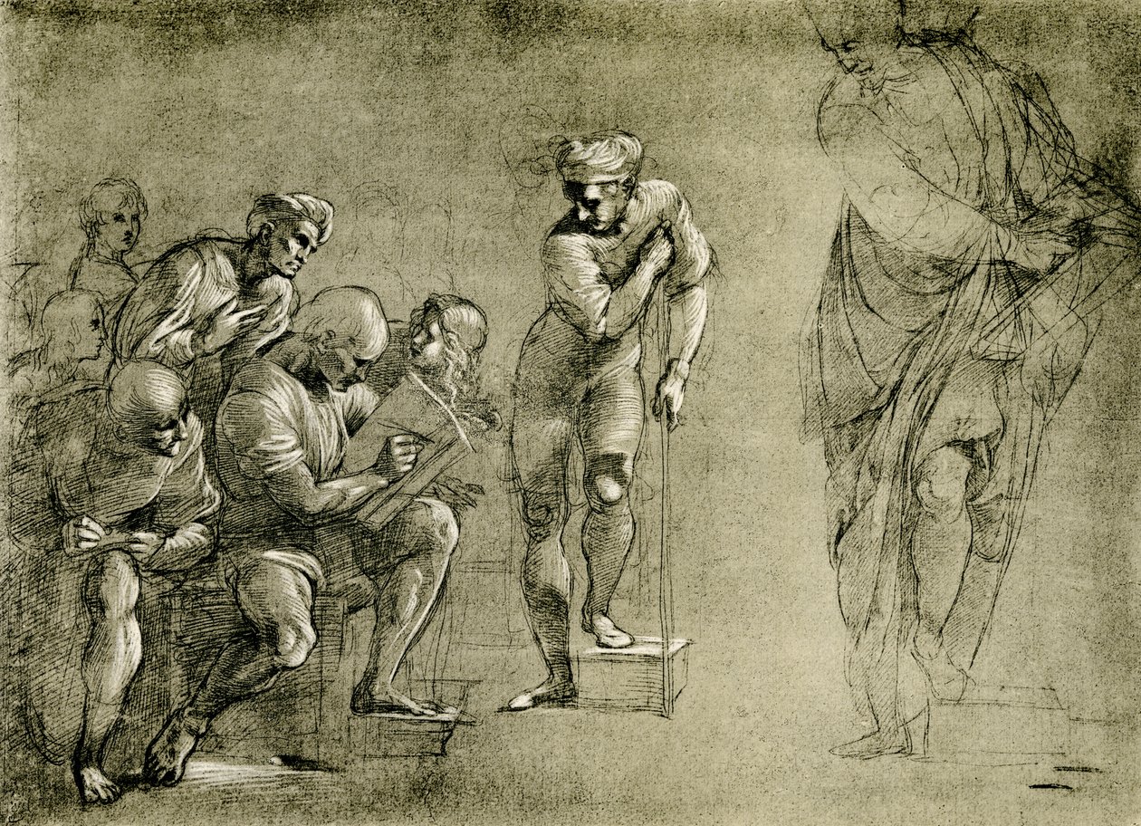 Pythagoras-gruppen fra Skolen i Athen af Raffaello Sanzio Raphael