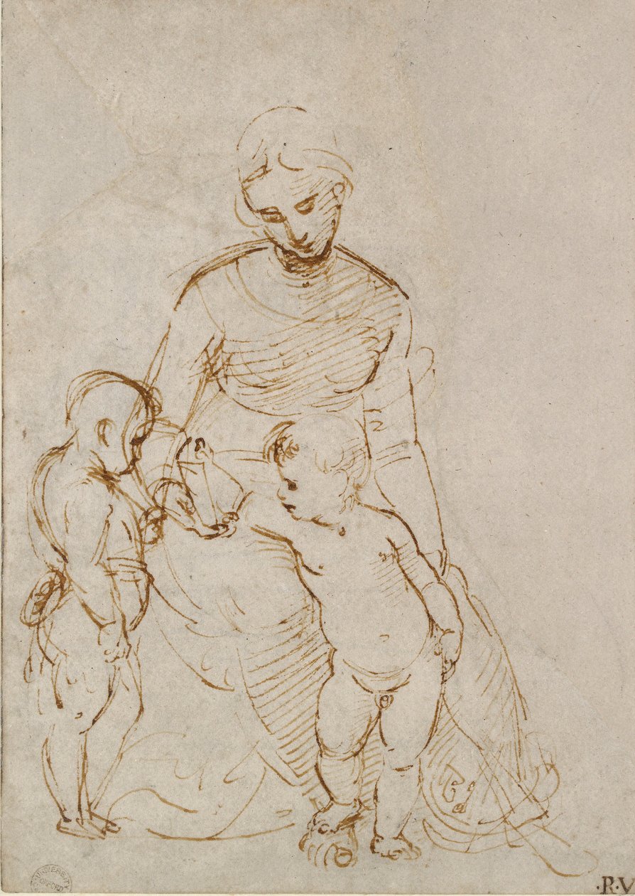 Jomfruen og barnet med Johannes, begyndelsen af det 16. århundrede af Raphael