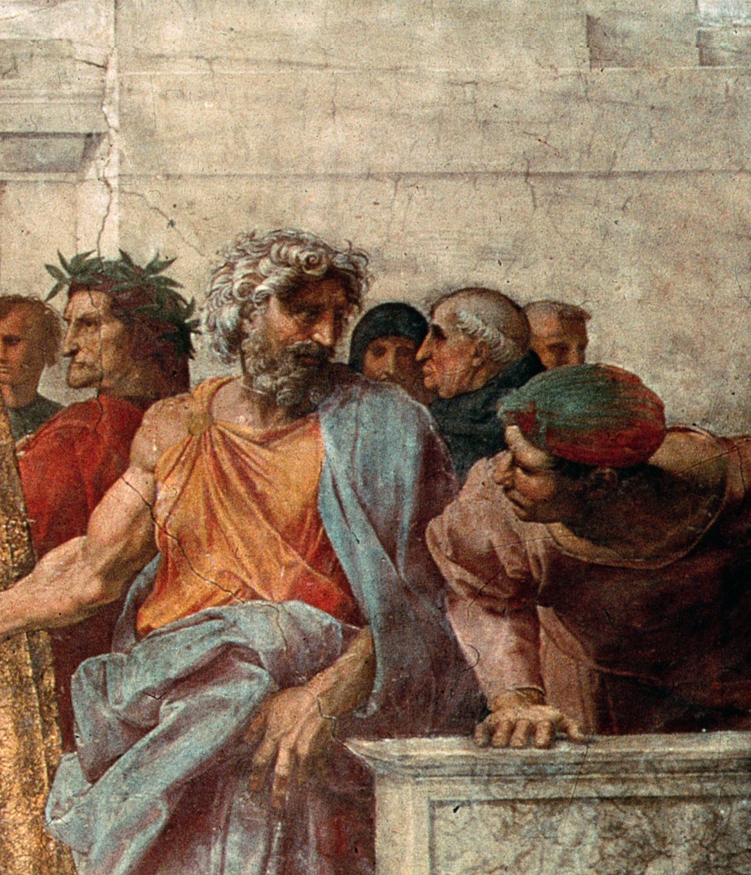 Disputa, fra Stanza della Segnatura, 1508-11 (detalje af 168791) af Raffaello Sanzio Raphael