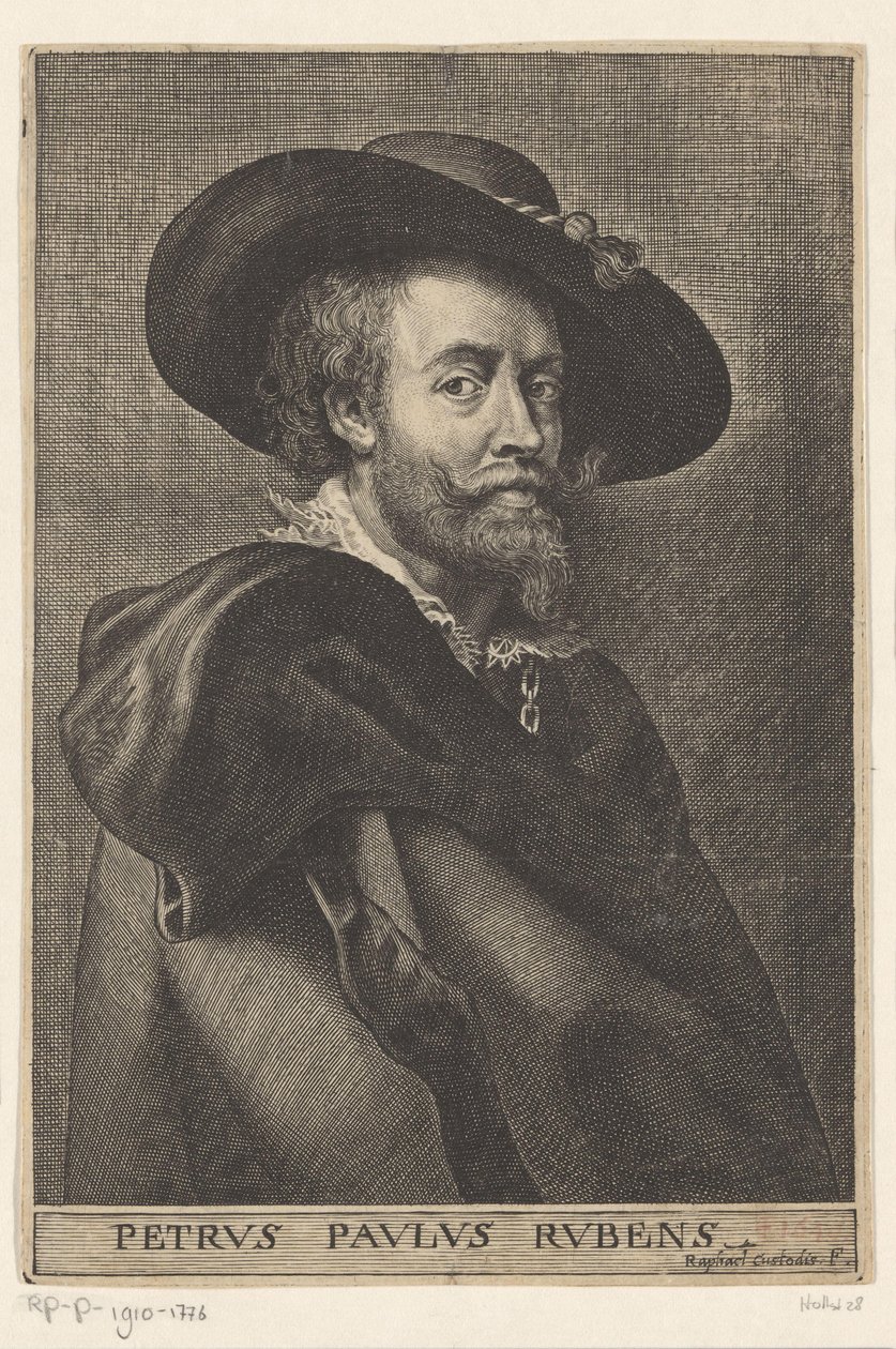 Portræt af Peter Paul Rubens Peter Paul Rubens (titel på objekt) af Raphael Custos