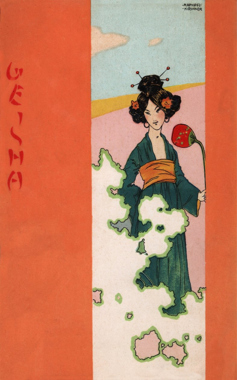 Geisha, ca. 1900 (illustration) af Raphael Kirchner