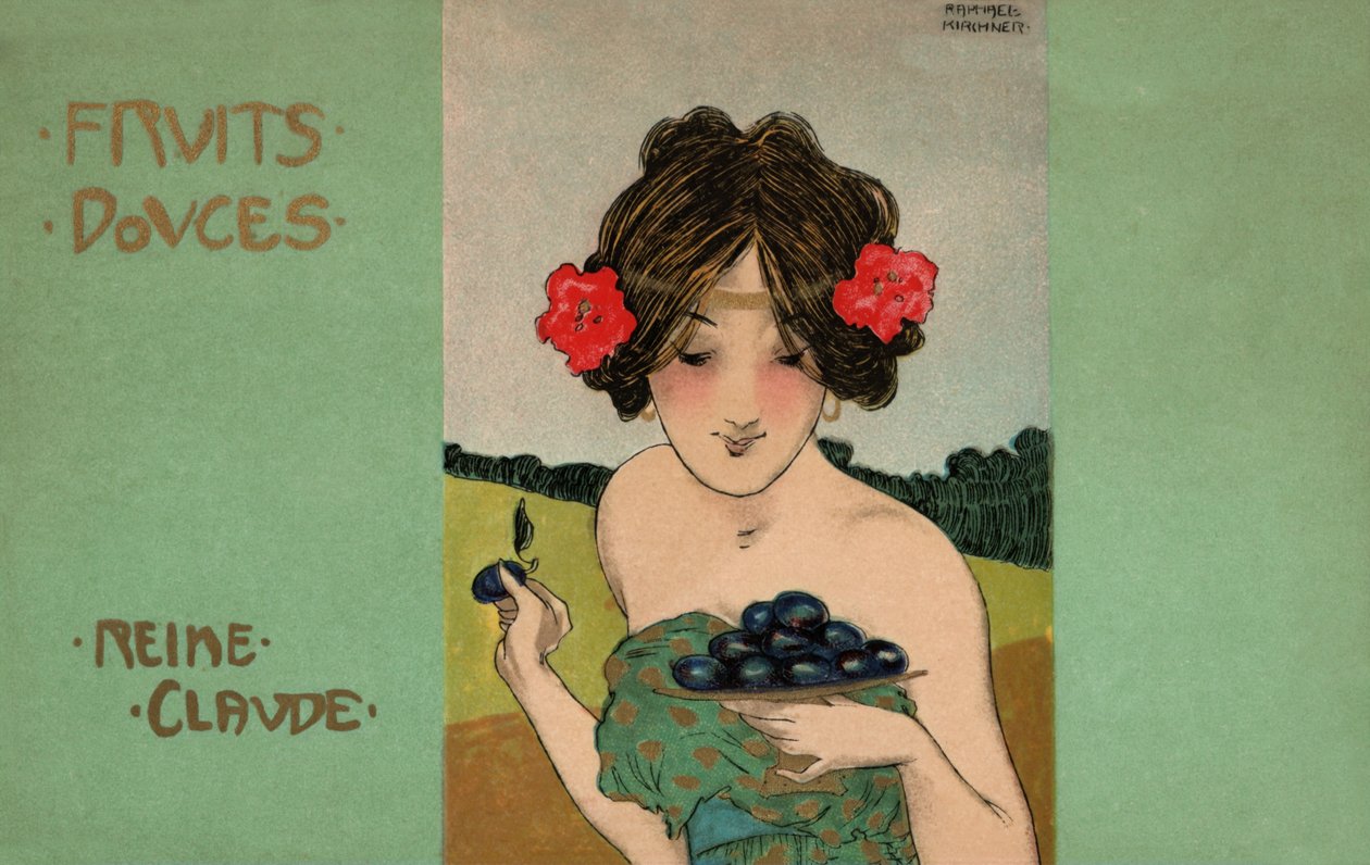 Greengages, ca. 1900 (illustration) af Raphael Kirchner