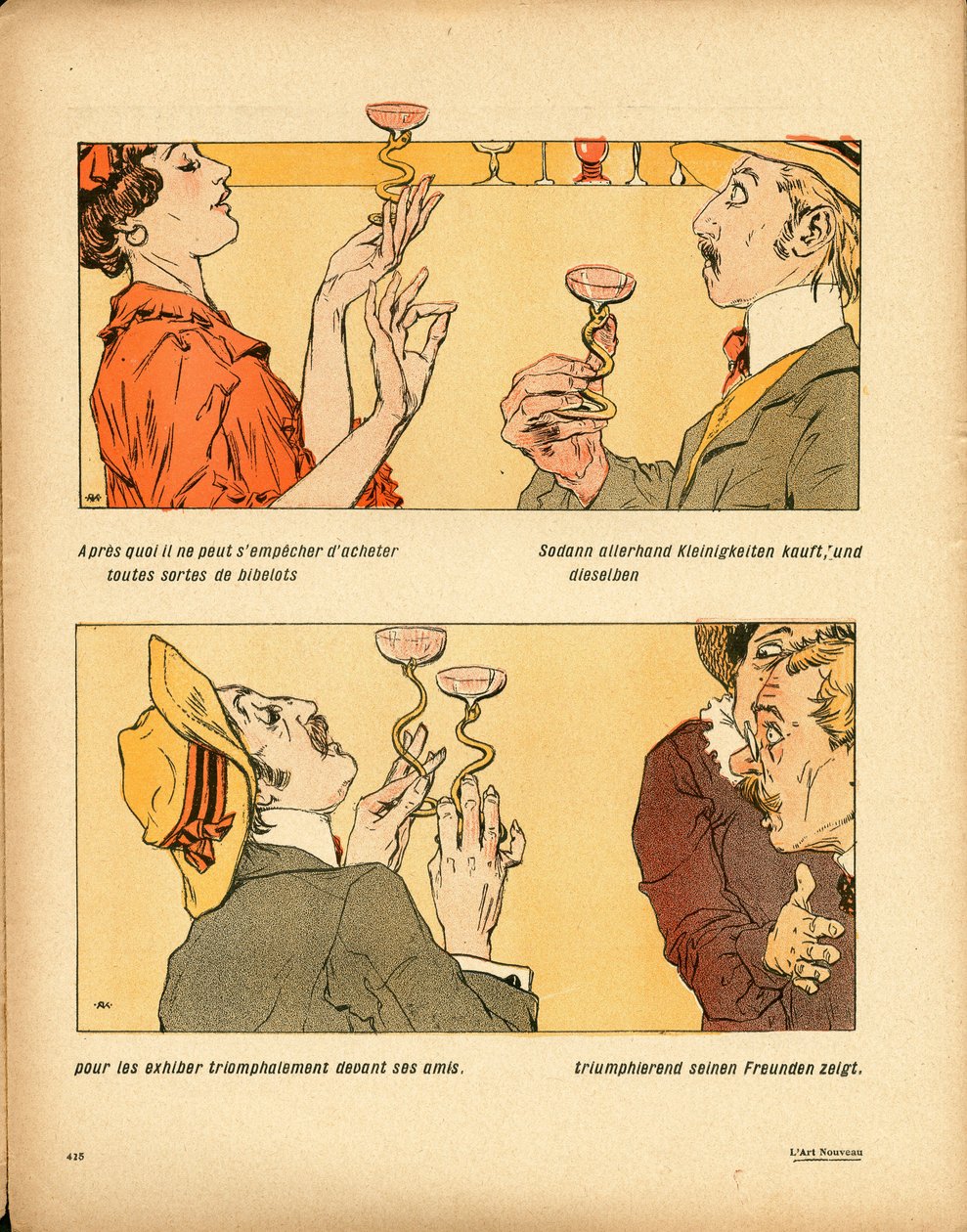 Smørtallerkenen, nummer 339, satirisk i farve af Raphael Kirchner