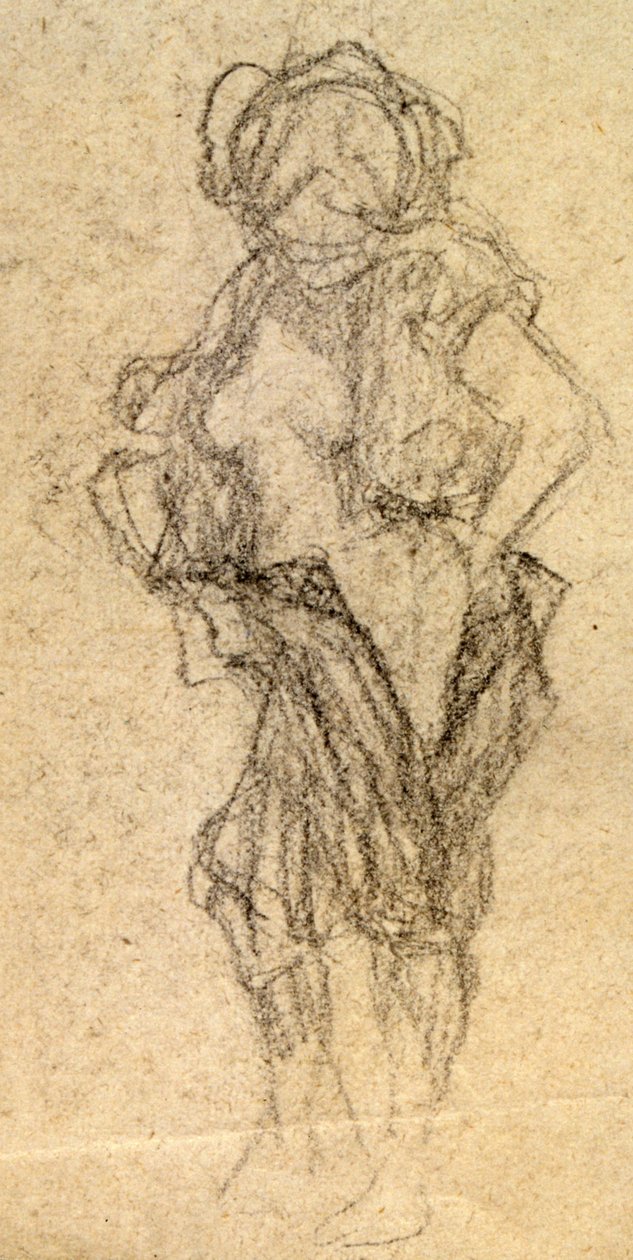 Nøgenstudie, ca. 1905 (tegning) af Raphael Kirchner