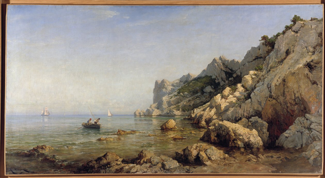 Kysten ved Sormiou Calanques nær Marseille (olie på lærred). af Raphael Luc Ponson