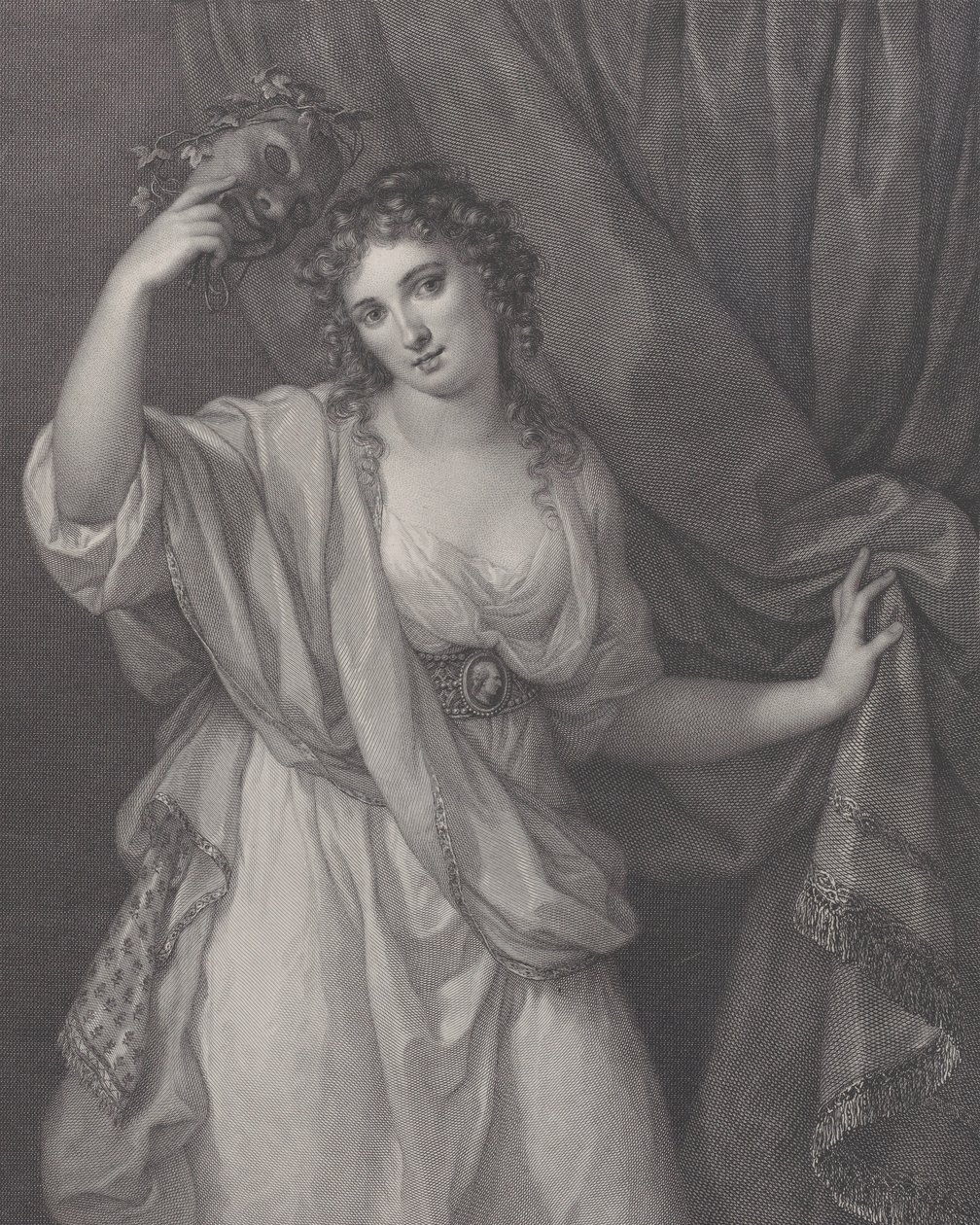 Lady Hamilton som tegneseriemuse, Thalia, 1791. af Raphael Morghen