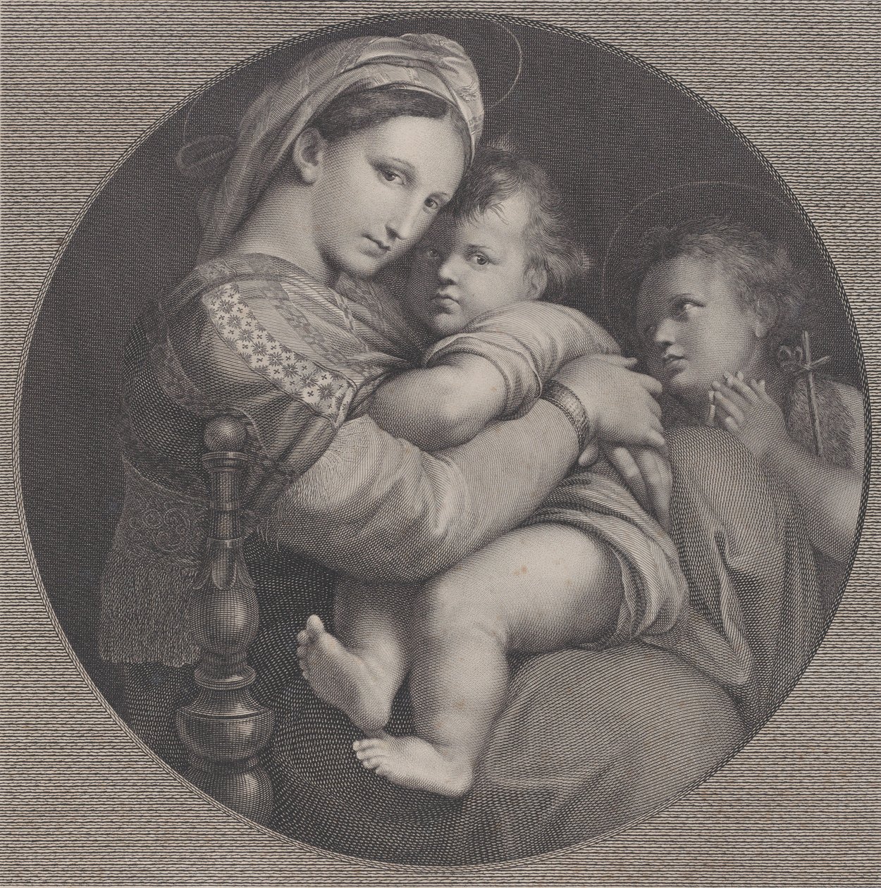 Madonna af stolen Madonna della Seggiola, 1793. af Raphael Morghen