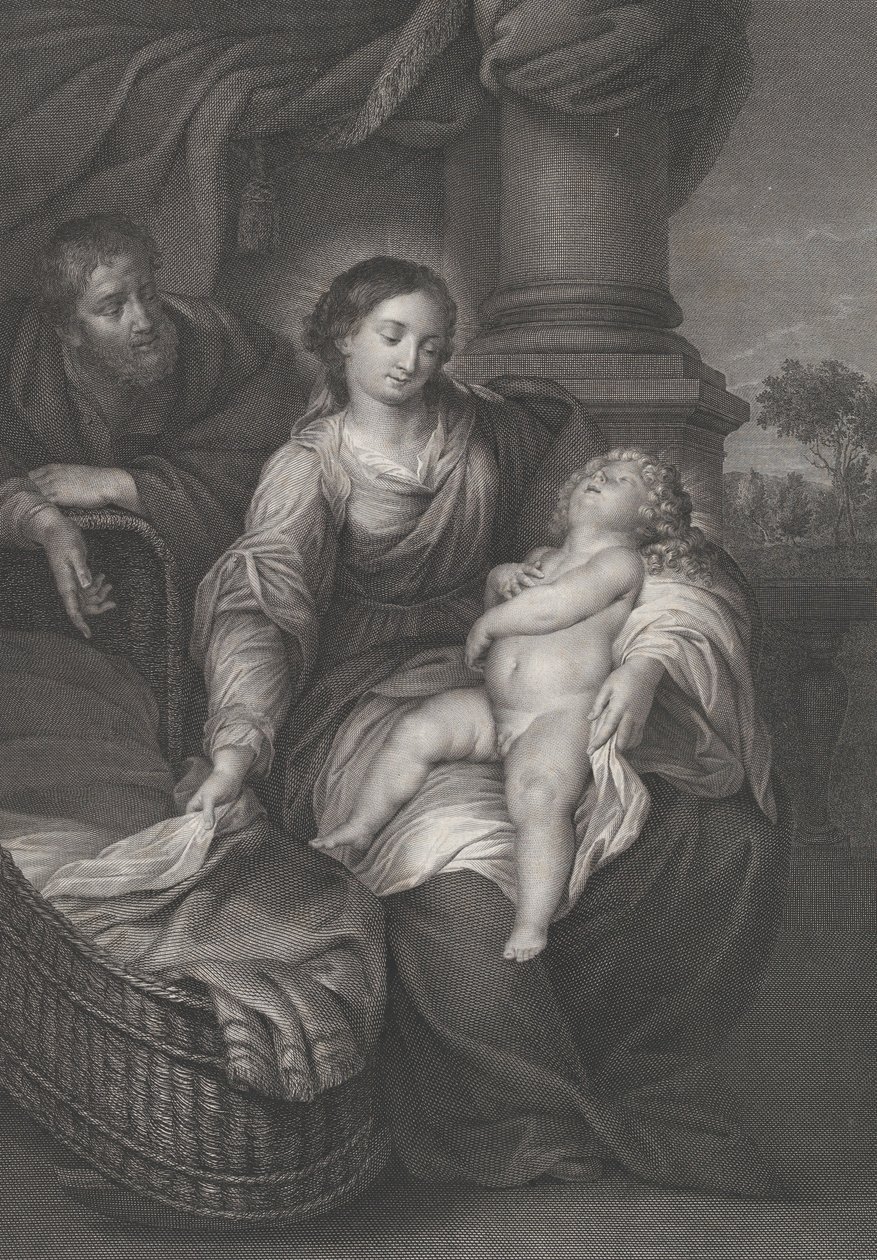 Den Hellige Familie, med Kristusbarnet sovende i Jomfruens skød, ca. 1778-86 af Raphael Morghen