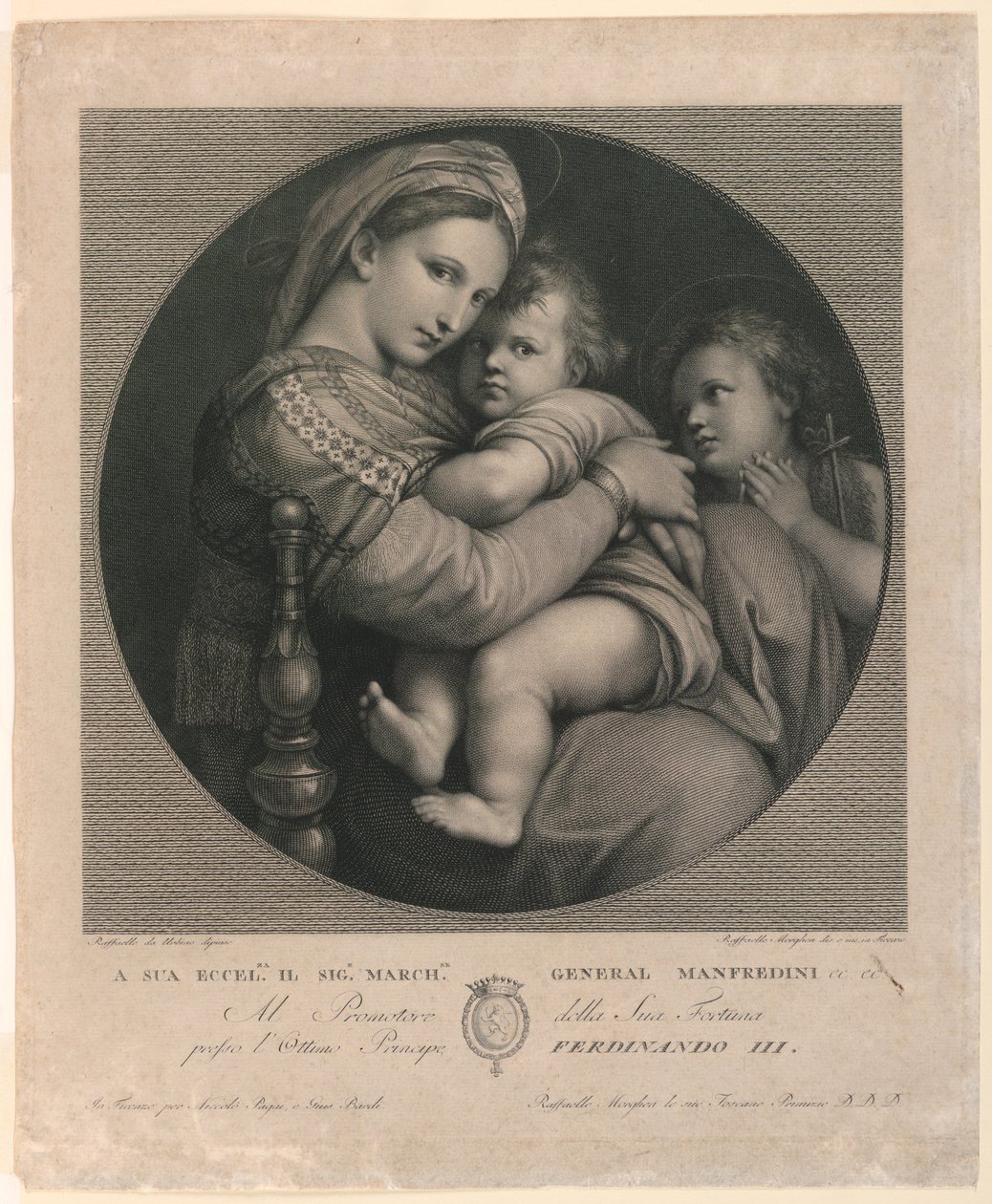 Madonnaen af ​​stolen af Raphael Morghen