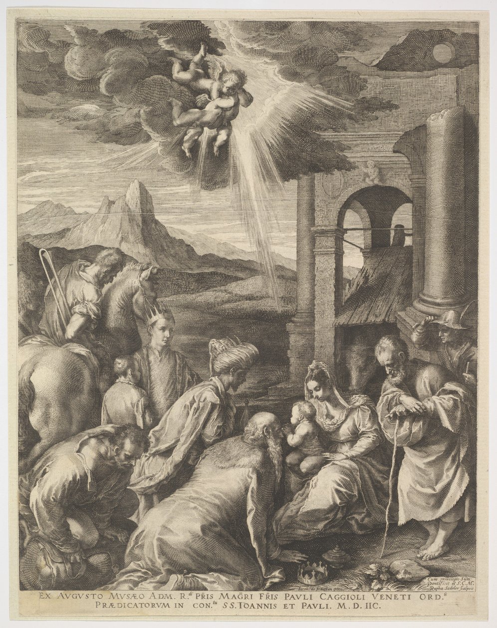 Tilbedelse af Magi, 1598. af Raphael Sadeler