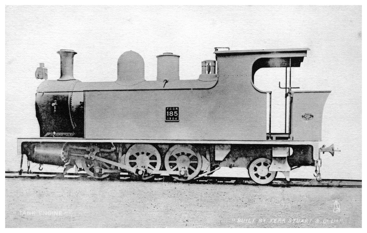Tankmotor, damplokomotiv bygget af Kerr, Stuart og Co, begyndelsen af det 20. århundrede. af Raphael Tuck