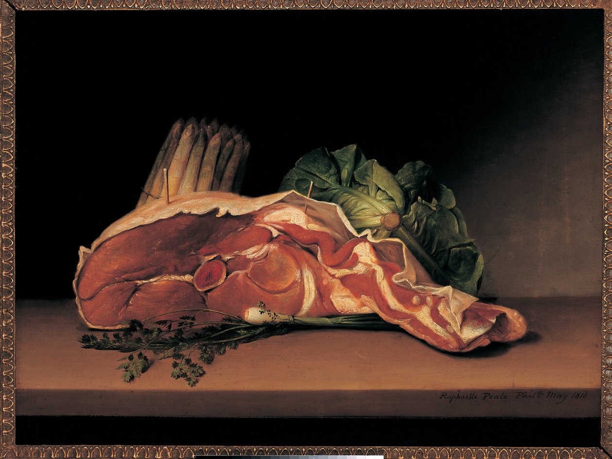 Kotelet og grøntsager, 1816 af Raphaelle Peale