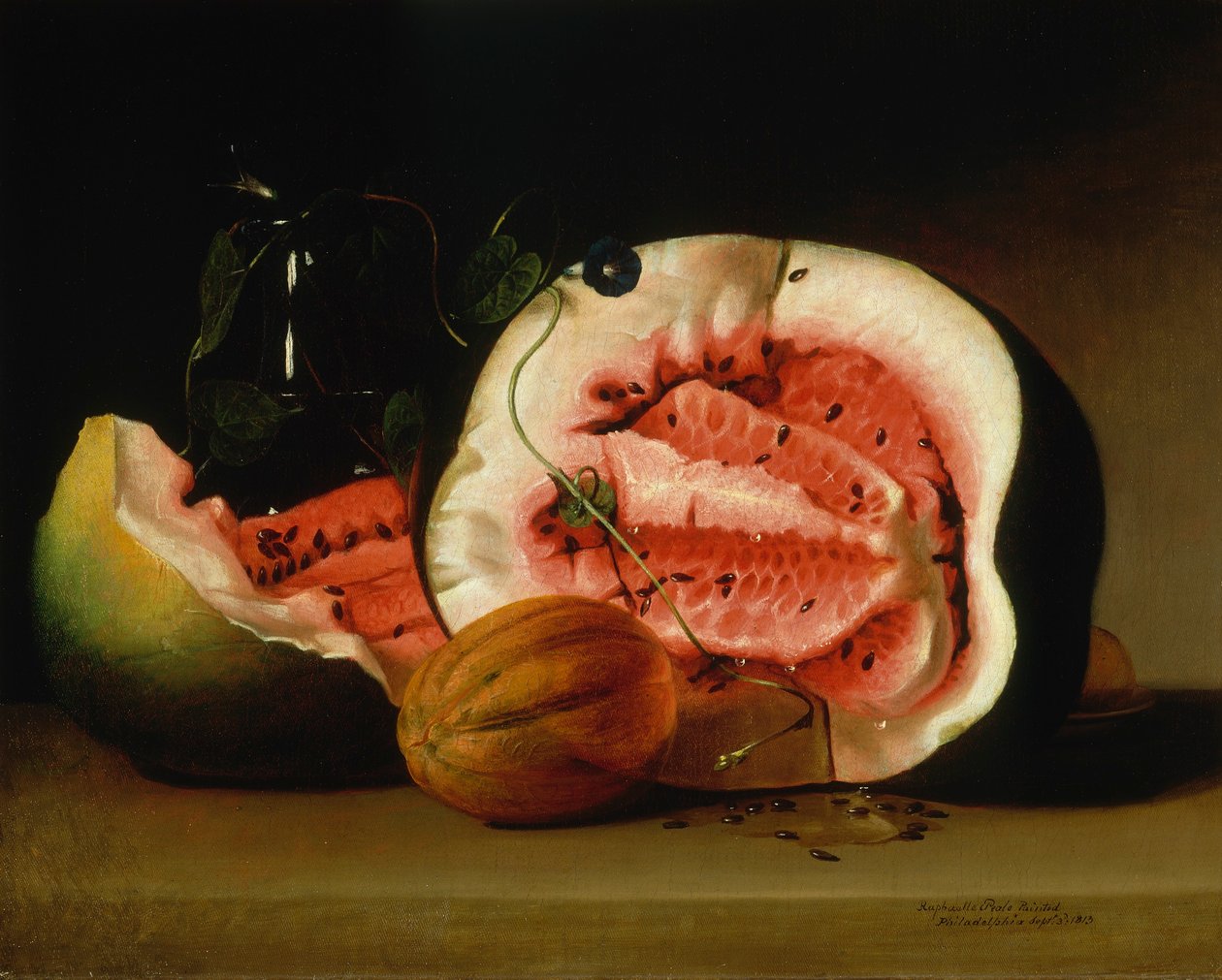 Meloner og morgenfruer af Raphaelle Peale