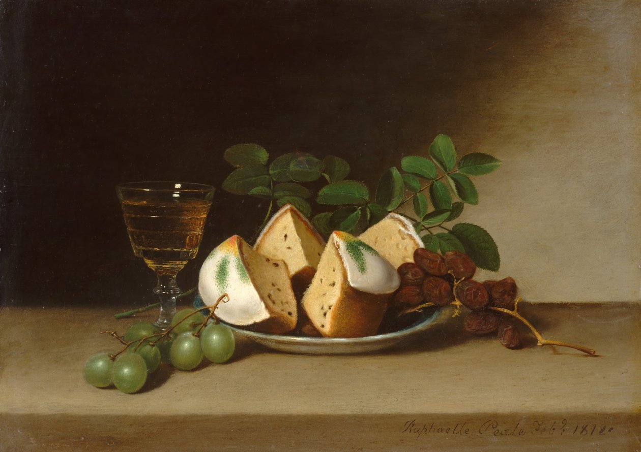 Stilleben med kage, 1818. af Raphaelle Peale
