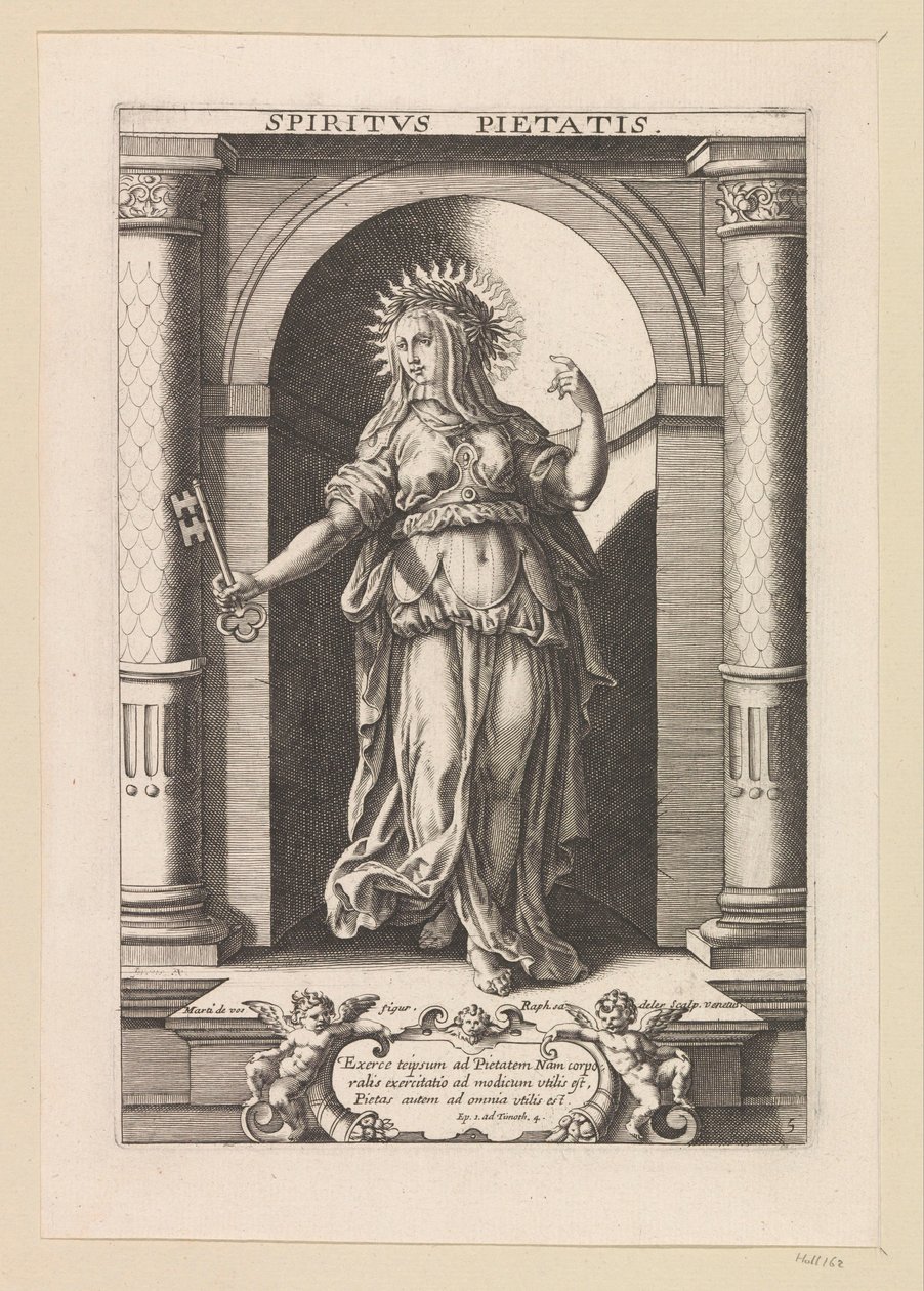 Religions gave Spiritvs Pietatis (titel på objekt) Helligåndens syv gaver (serietitel) af Raphaël Sadeler (I)