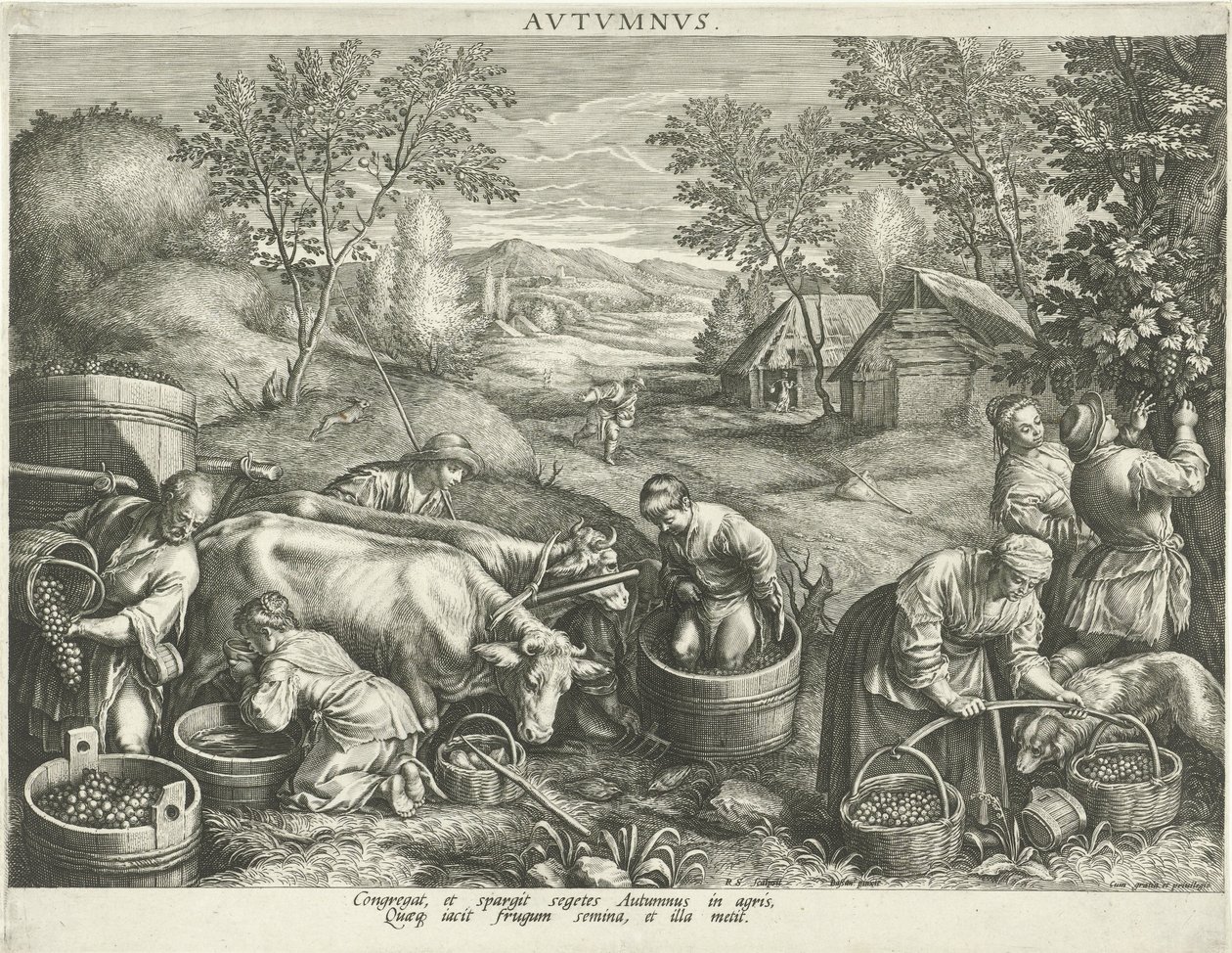 Efterår Avtvmnvs (titel på objekt) Four Seasons (serietitel) af Raphaël Sadeler (I)