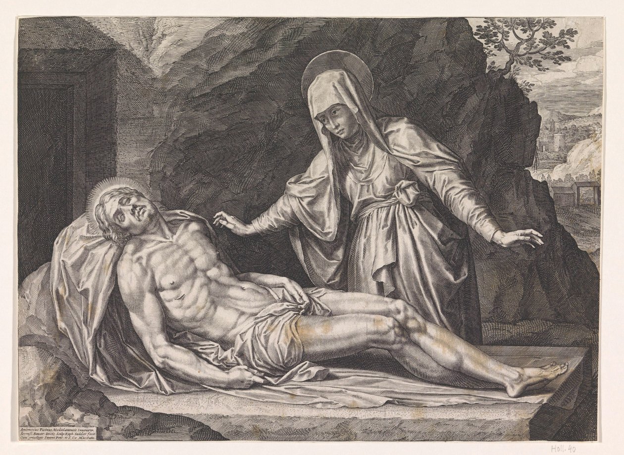 Maria med Kristi legeme af Raphaël Sadeler (I)