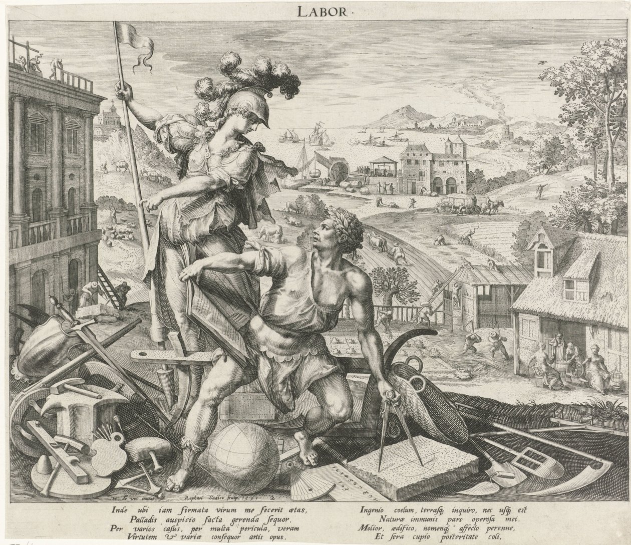 Arbejdspræget modenhed Labor (titel på objekt) The Four Ages (serietitel) af Raphaël Sadeler (I)